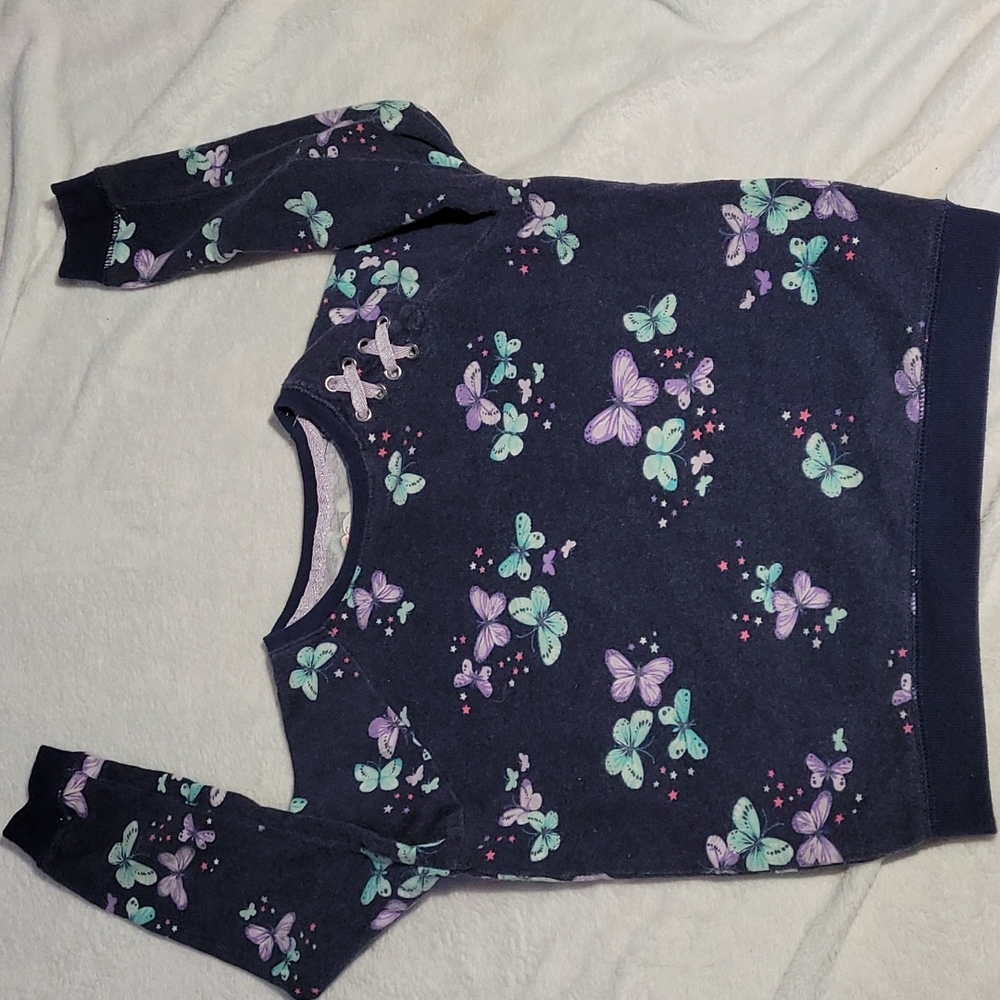 Blue butterfly girls sweater
